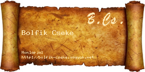 Bolfik Cseke névjegykártya